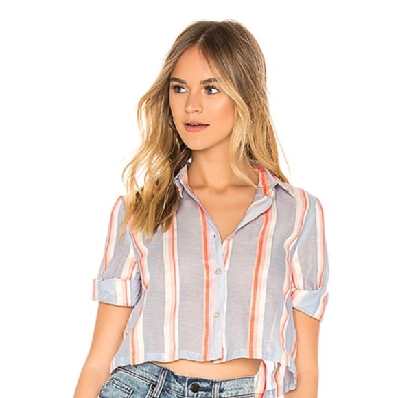 BB DAKOTA Women's Haight Street Cropped Tie Front Top - Picture 7 of 7